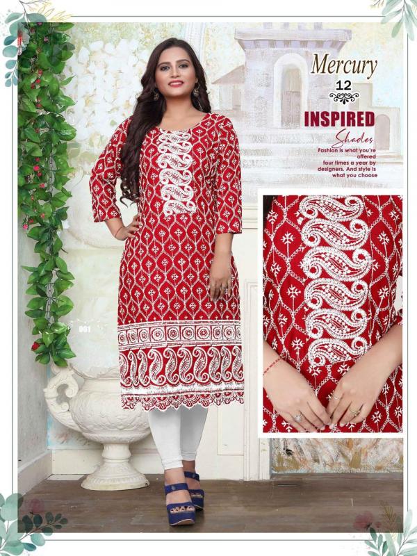 Beauty Queen Mercury 7 Rayon Ethnic Wear Designer Kurti Collection